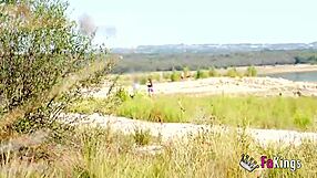 swamp heat makes horny petite briseida myers strip for nudist outdoor rough fuck