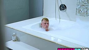 step mom milf masturbates then fucks young step son hardcore in the bathtub it's taboo