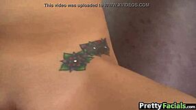 cute neighbor teen Taylor Bell kneels for massive facial cumshot from guy next door