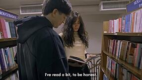 he met her at the library now shes bent over taking rough doggystyle cum