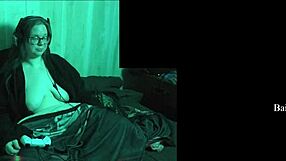 Naked BBW Brunette with Big Natural Tits Plays Alan Wake 2 Part 11 Glasses On