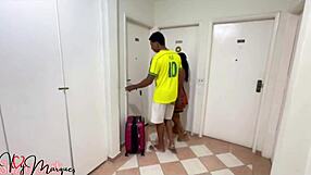 Lesbo toy fuck with amiga turns wild pussy pounding