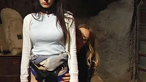 so her madame gets massive black strapon doggystyle from lesbian slave