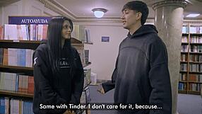 he met her at the library now shes bent over taking rough doggystyle cum