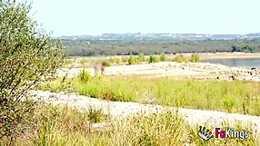 swamp heat makes horny petite briseida myers strip for nudist outdoor rough fuck