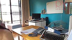 boss dominates enf secretary on phone with office blowjob full video