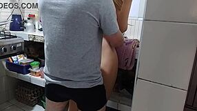 caught my dirty stepmom teasing in kitchen while hubby sleeps, had to fuck her fat ass