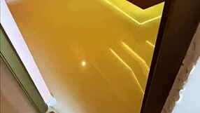 i caught my busty stepmom so horny in her room milking my cock behind her back