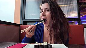 stepmom swallows stepson's load before and after savage face fuck