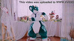 Cute dragon dragon dances playfully with furry charm and energy all around