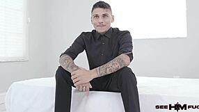 Victor Ray's ripped arms oiled licked as Lolly Dames rides his monster cock cowgirl