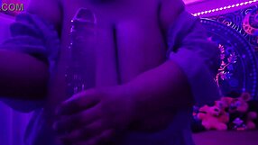Curvy BBW Worships Monster Black Cock Amid Big Natural Tits in Purple