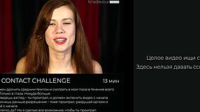 Russian goddess stares into eyes during intense jerk off instructions