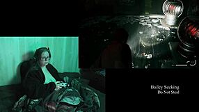 Naked BBW Brunette with Big Natural Tits Plays Alan Wake 2 Part 11 Glasses On