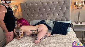 Tattooed Alt Girl Bent Over for Real Cock Voyeur