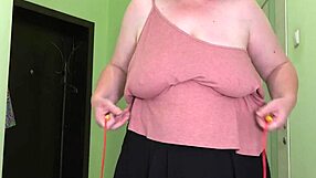 Mature Milf Jumps Rope Shaking Saggy Tits Fat Ass