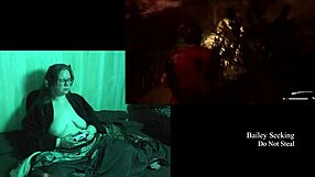 Naked BBW Brunette with Big Natural Tits Plays Alan Wake 2 Part 11 Glasses On