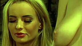 bound pale big tits lesbian slave screams in ecstasy as mistress fingers her pussy hard