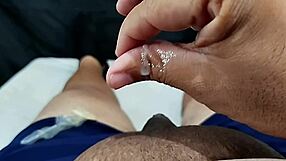 check out my small foreskin cock jerking and cumming while neighbor rubs her wet pussy and tits part 8