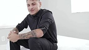 Victor Ray's ripped arms oiled licked as Lolly Dames rides his monster cock cowgirl