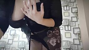 hot asian babe rides lover's cock squeezing natural big tits passionately