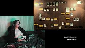 Naked BBW Brunette with Big Natural Tits Plays Alan Wake 2 Part 11 Glasses On