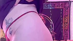 Chubby beauty teases with her big curves ass belly and hairy pussy spread wide