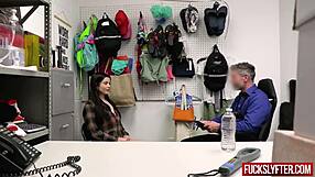 Petite Shy Teen Hides Goods, Gets Deepthroated and Fucked Hard in Office