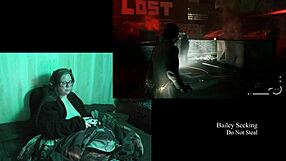 Naked BBW Brunette with Big Natural Tits Plays Alan Wake 2 Part 11 Glasses On