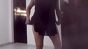 Amateur Latina dances seductively before lesbian toy play with dildo grinding!