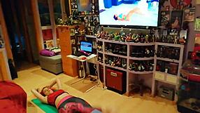 emo girl sweats through intense ass-shaking workout session