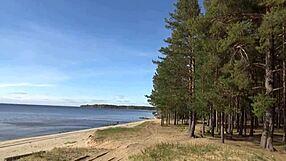 woman struts boldly in fishnet bodystocking and heels