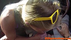 Amateur babe trades car for pussy pounding in hidden cam reality