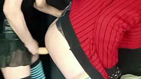 check out this brunette milf with natural tits pegging big cock anal on huge ass using strap-on