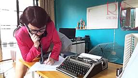 boss dominates enf secretary on phone with office blowjob full video