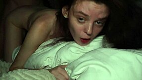 skinny teen kitty screams moans riding big cock bareback bedroom