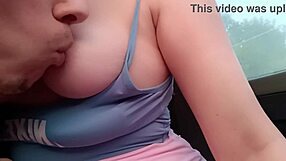 i gave a sexy student a ride and sucked her big tits in the car