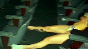 cuckold takes wife to porn cinema for stranger fucking handjob cum in mouth