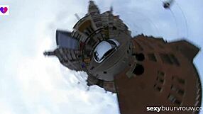 Dutch mommy gets a monster cock in her mouth and cums on her boobs