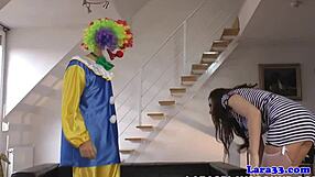 bizarre clown rams british milf's wet pussy deep