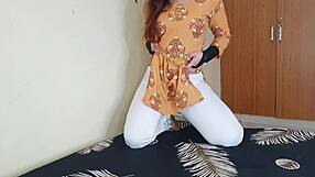 horny thick indian housewife gives sloppy blowjob then hard missionary pounding