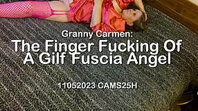 Granny Carmen fingers GILF Fuscia Angel relentlessly