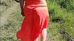 Stepmom begs to film her flashing publicly pt01!