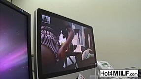 big titted brunette babe blows then rides cock craving hot cum