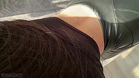 Can You Handle This Perfect Big Ass In Leather Leggings Doggystyle Quickie?