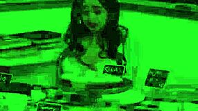 stepmom sneaks licks on stepdaughter's pussy under the desk