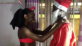 santa sneaks in pays ebony babe cash for bedroom cowgirl ride