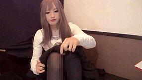 mysterious crossdresser strokes cock in secret solitude