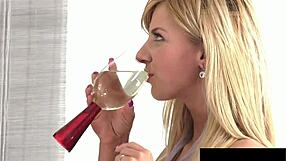 piss drinking turns into wild fucking and mouthful cum swap