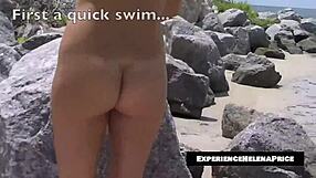 Nikki Brooks teases voyeurs in sheer thong on Cuban beach